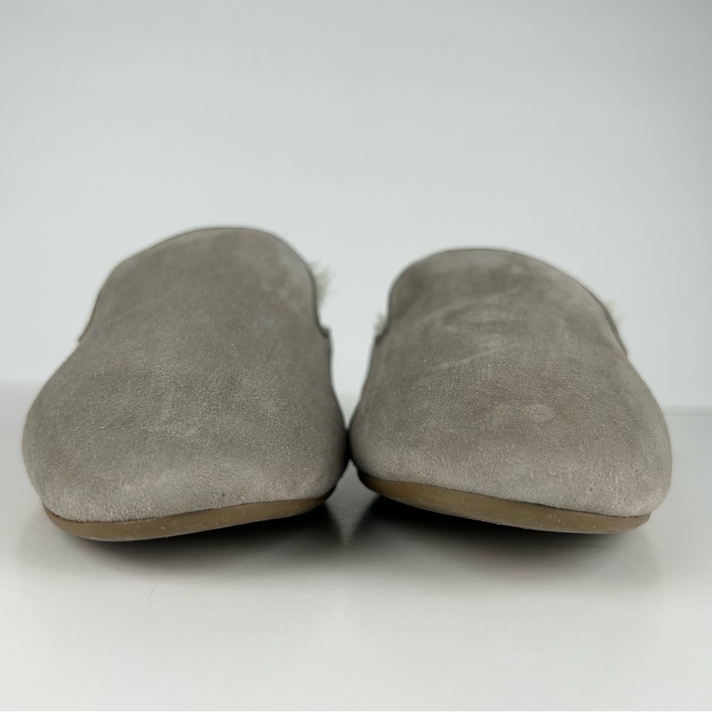 Birdies The Phoebe Suede Gray Moleskin Soft Cozy Comfy Slides Mules - Picture 3 of 13
